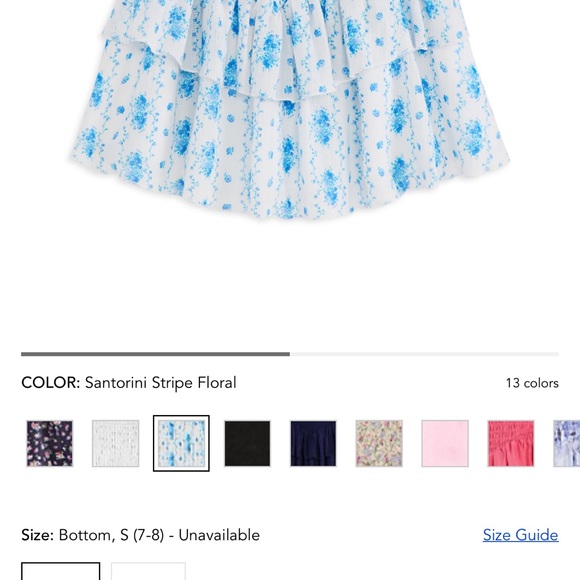 Katie J NYC Santorini Girls Floral Ruffle Skirt Sz Small 7/8 Bloomingdale’s NWT - Picture 2 of 6